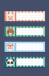 © Tara - Vector cute children's study stickers with cow, bear, deer and panda on a background of pastel colors