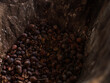 Coffee beans, unpeeled and unroasted coffee beans after harvesting on a coffee plantation. stages of coffee processing