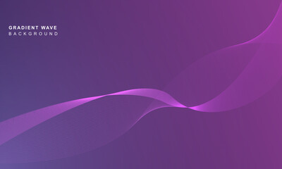 Poster - Blue purple wave line gradient background. Vector illustration. EPS 10.