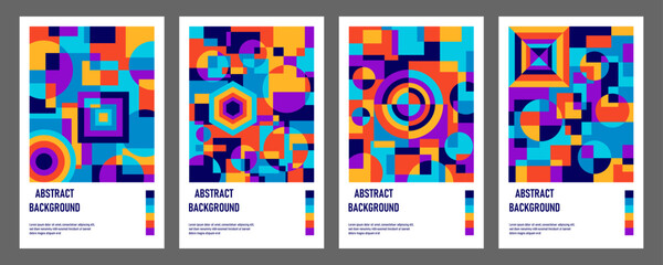 abstract bauhaus geometric pattern background vector circle