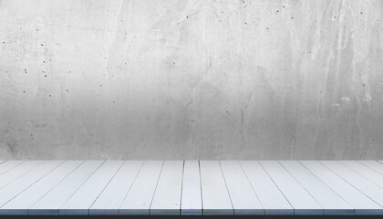 Wall Mural - Empty room  Wood floor with concrete background.