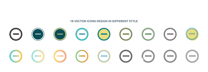 Poster - - icon in 18 different styles such as thin line, thick line, two color, glyph, colorful, lineal color, detailed, stroke and gradient. set of - vector for web, mobile, ui