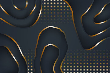 Poster - Map of topography with gold and black colors combination. Vector abstract topographic map concept with copy space. dot halftone pattern elements.