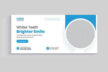 Wall Mural - Dental medical healthcare center social media post facebook cover page web banner template design