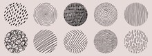Abstract Circle Pattern Design Big Vector Illustration Set In Black And White Colour On Isolated Background Large Texture Pattern Wallpaper Cover Icon Bullet Point To Do Concept
