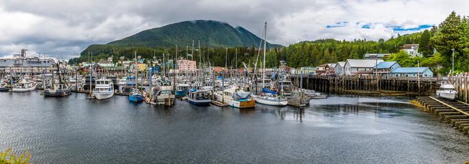 Wall Mural - A panorama view across the Thomas Basin in Ketchikan, Alaska in summertime