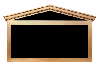 Wall Mural - Empty gold frame with black copy space area.