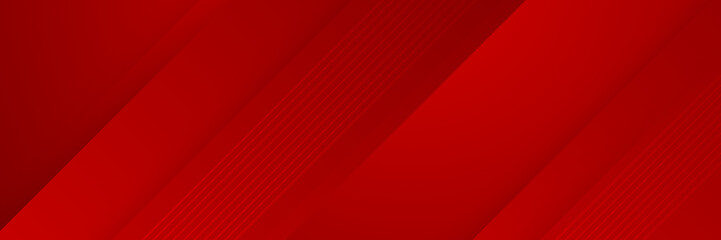 Fototapete - Futuristic technology digital abstract red colorful design banner. Abstract red banner background with particles and wave shapes. Vector abstract graphic design banner pattern background web template.