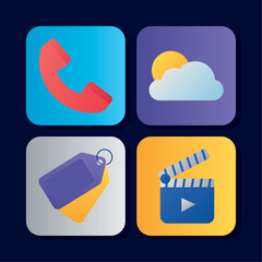 Wall Mural - app icon collection