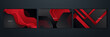 © Roisa - Modern black and red abstract background. Abstract background with modern contrast color for presentation design, flyer, social media, web, tech banner. Vector graphic design pattern web template.