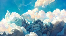 White Clouds And Blue Sky 