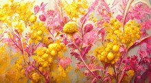 Pink And Yellow Wall Paint Photo Texture 