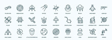 Special Lineal Astronomy Icons Set. Outline Icons Such As Falling Star, Sputnik, Big Ufo, Pulsar, Aerosphere, Planetarium, Space Lander, Big Moon, Alien, Destroyed Planet Line Icons.