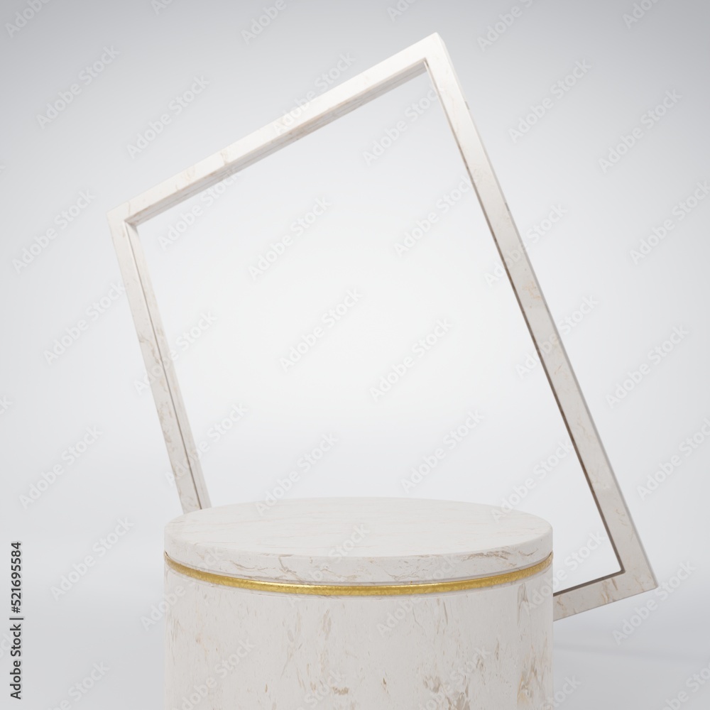 Modern stand with a frame for the display of goods. Product ...