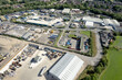 aerial view of a large industrial estate in Manchester, UK Recycling Plant.