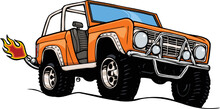 Cartoon Classic 4x4 Suv With Open Top
