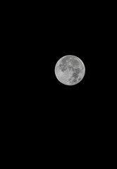 Poster - Vertical closeup shot of the full Moon against a black sky