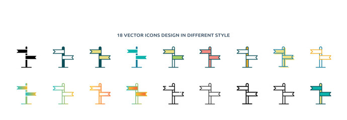Poster - icon in 18 different styles such as thin line, thick line, two color, glyph, colorful, lineal color,