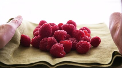 Wall Mural - Fresh Raspberries