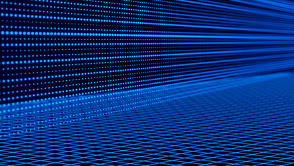 Poster - Abstract technology background. Big data digital code. Futuristic dots background. 3d rendering.