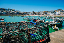 Lobster Pots And Fishing Boats