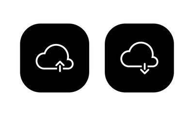 Poster - Cloud download and upload icon vector for web or mobile app