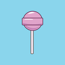 Pink Lollipops Candy On Stick