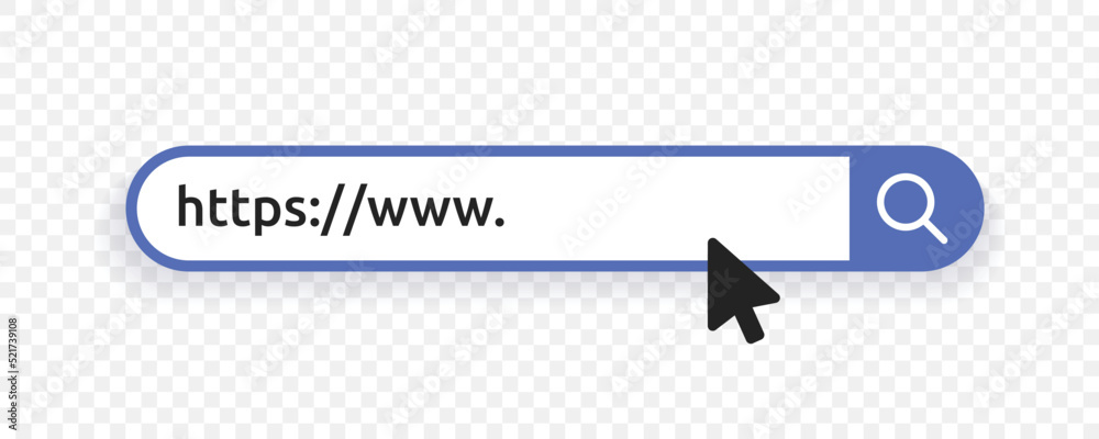 Search bar web design element template with cursor vector illustration ...