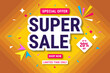 © mz nu - Super sale banner template design. Abstract sale banner. promotion poster. special offer up to 20% off
