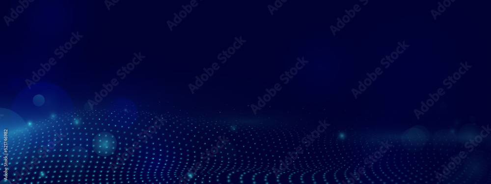 Abstract blue dots and weave lines with lens flare bokeh background ...