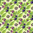 Floral vector seamless ornament with belladonna plant on green background. Seamless pattern.  Wrapping paper, scrapbooking, fabric, decor, decoration.