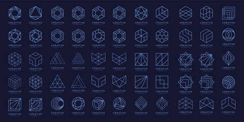 Wall Mural - Set of Hexagon vector logo template. honeycomb icon. creative design elements