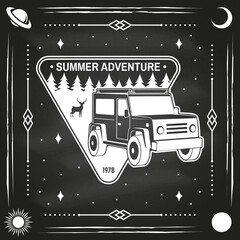 Wall Mural - summer adventure on chalkboard. vector illustration concept for shirt or logo, print, stamp or tee. 