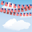 © Rixie - Stars and Stripes bunting on cloud background with space for your text. EPS10 vector format
