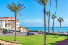 San Clemente Community In California With A View Of The Blue Ocean And Clear Sky