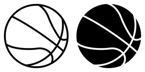 Fototapete - ofvs60 OutlineFilledVectorSign ofvs - basketball vector icon . isolated transparent . ball sign . sphere silhouette . black outline and filled version . AI 10 / EPS 10 . g11369