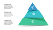 Pyramid with 3 elements, infographic template for web, business, presentations, vector illustration. Business data visualization.