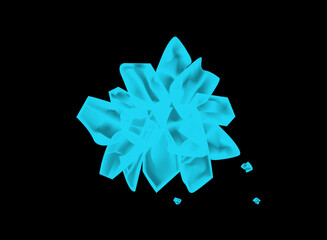 Wall Mural - Crystals of blue sugar or salt close-up. Realistic vector illustration isolated on black background.