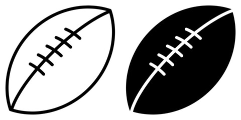 Fototapete - ofvs61 OutlineFilledVectorSign ofvs - american football vector icon . isolated transparent . ball sign . black outline and filled version . AI 10 / EPS 10 . g11370