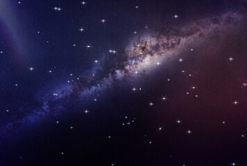 Wall Mural - nebula sky starry night space bright star cosmic milky way background template banner