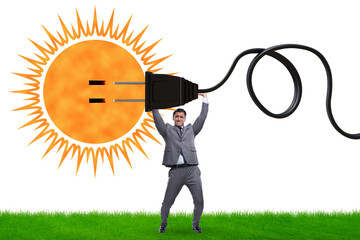 Wall Mural - Businessman in solar energy concept