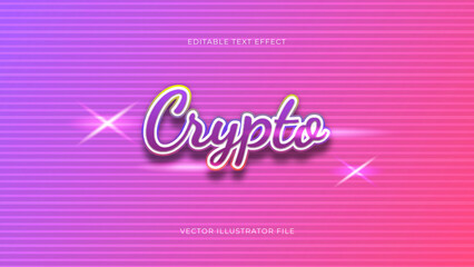 Poster - Modern crypto technology editable text effect vibrant modern color shiny. Text style effect. Editable typography fonts vector files