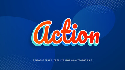 Poster - Creative action editable text effect design template. Editable Vector Text Effect For Branding, Mockup, Social Media Banner, Cover, Book, Games, Title