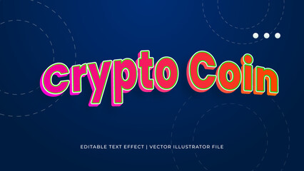 Poster - Creative crypto coin editable text effect design template. Editable Vector Text Effect For Branding, Mockup, Social Media Banner, Cover, Book, Games, Title