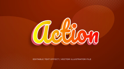 Poster - Creative action editable text effect design template. Editable Vector Text Effect For Branding, Mockup, Social Media Banner, Cover, Book, Games, Title