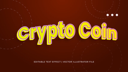 Poster - Creative crypto editable text effect design template. Editable Vector Text Effect For Branding, Mockup, Social Media Banner, Cover, Book, Games, Title
