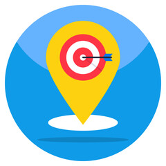 Poster - A colored design icon of target location 