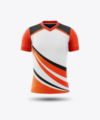 Wall Mural - Specification Soccer Sport mockup , Esports Gaming T-Shirt Jersey template.  Graphic design for football, badminton or basketballor activewear uniforms. 
