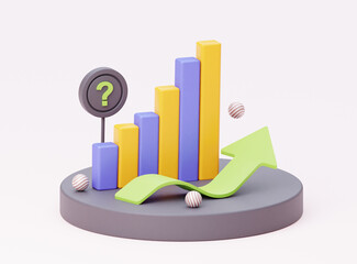 Poster - The grow of bitcoin cryptocurrency. Bitcoin and cryptocurrency investing concept. 3d rendering illustration