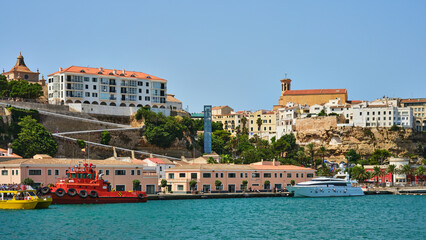 Wall Mural - Cityscape of Mahon (Mao) capital city in Menorca, Spain